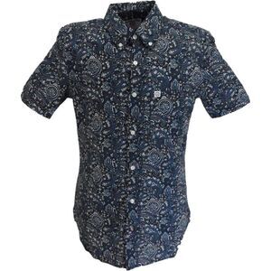 Lambretta Mens Paisley Shirt / Black/Gray/Blue
